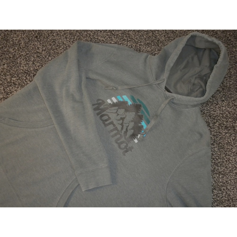 Marmot Mountain Peak Sweatshirt Mens XL Gray Hoody Pullover Fleece Gorpcore Hike